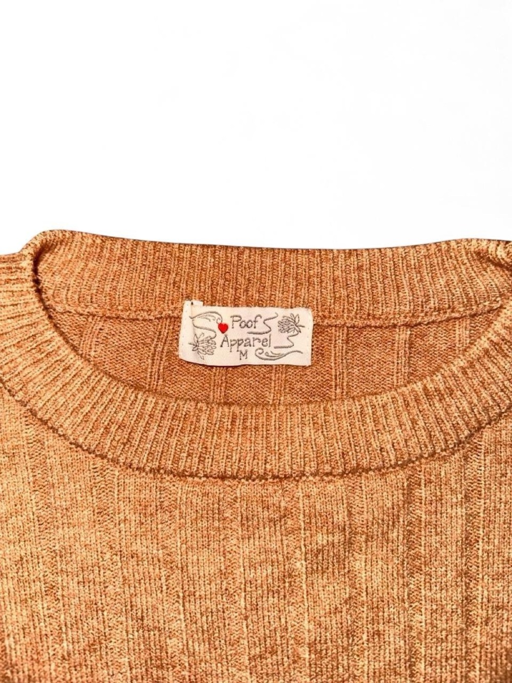 Poof! Ribbed Crewneck Sweater in Caramel - Picture 3 of 3